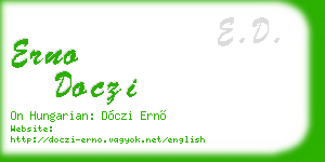 erno doczi business card