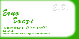 erno doczi business card